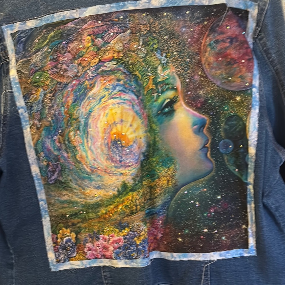 Colorful Cosmic Art Denim Jacket